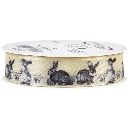 Floristik24 Cinta de regalo de Pascua cinta de seda Conejitos de Pascua 25mm 18m