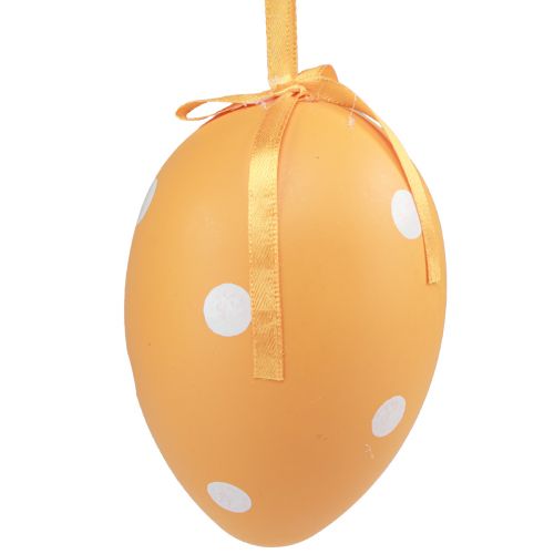 Artículo Huevos de Pascua huevos de plástico colgantes con lunares 8x11,5cm 6ud