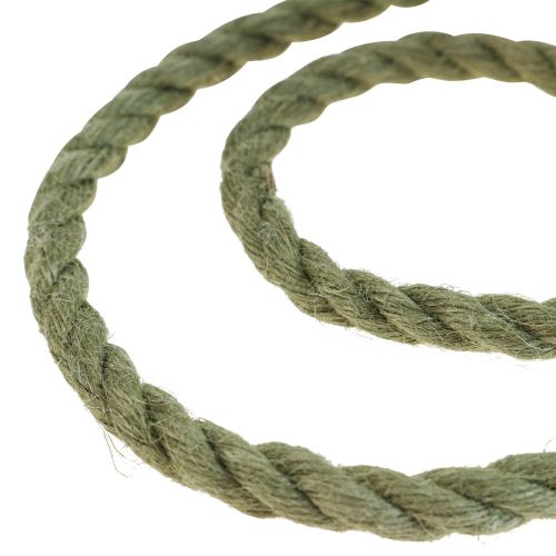Artículo Cinta de yute cordón de yute cordón decoración de yute verde oliva Ø7mm 5m