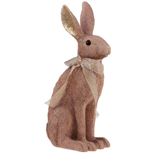 Floristik24 Conejito de Pascua decoración conejito con lazo decoración marrón Pascua 35cm