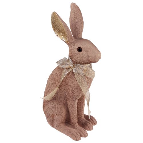 Floristik24 Conejito de Pascua decoración conejito con lazo decoración marrón Pascua 35cm