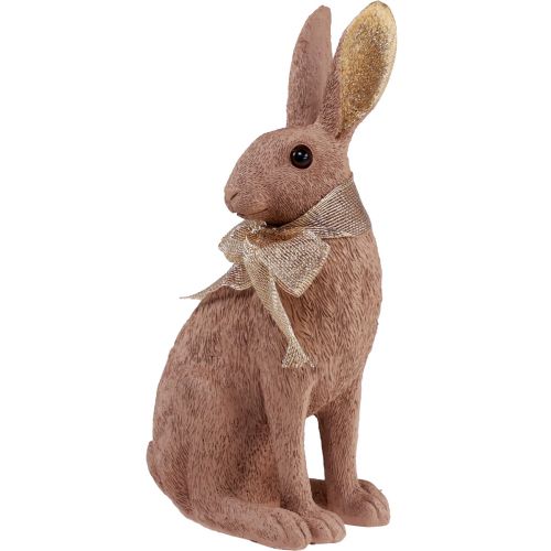 Conejito de Pascua decoración conejito con lazo marrón decoración de Pascua 25cm