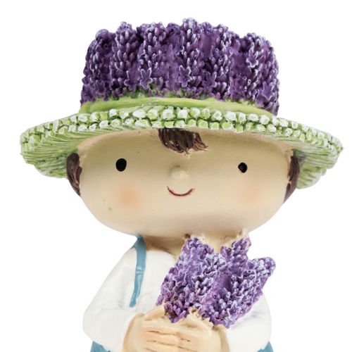Floristik24 Figuras decorativas decoración lavanda niña y niño Al.14,5 cm 2 piezas