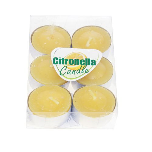 Floristik24 Vela perfumada vela de citronela, velas de té de citronela Ø3.5cm H1.5cm 6 piezas