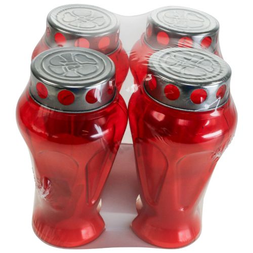 Artículo Velas para tumbas gotas rojas luces de luto Ø9cm H17cm 4 piezas