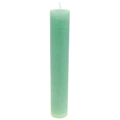 Floristik24 Velas verdes velas grandes de palo color liso 50x300mm 4 piezas