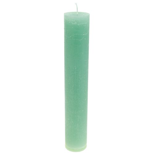 Floristik24 Velas verdes, velas grandes de un solo color, 50x300 mm, 4 piezas