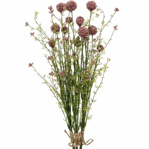 Floristik24 Artificial Craspedia Violet Drumstick Flores Artificiales 3pcs