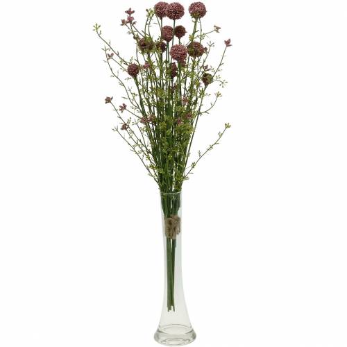 Floristik24 Artificial Craspedia Violet Drumstick Flores Artificiales 3pcs