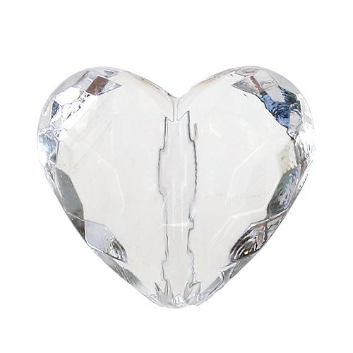Floristik24 Corazón acrílico 3cm transparente 44p