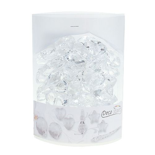 Floristik24 Corazón acrílico 3cm transparente 44p