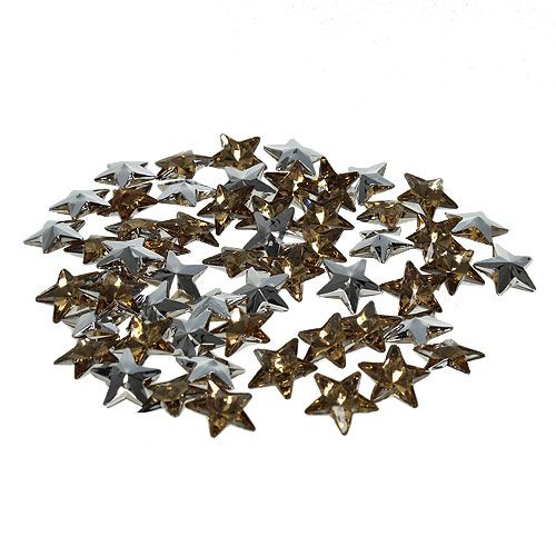 Floristik24 Decoración para controlar acrílico estrellas Ø1,5cm oro 100g