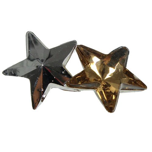 Floristik24 Decoración para controlar acrílico estrellas Ø1,5cm oro 100g