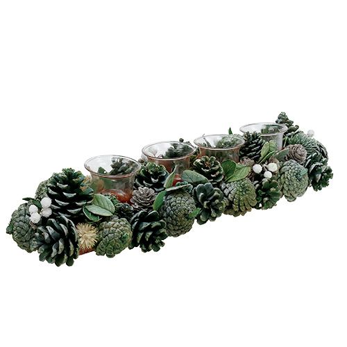 Floristik24 Arreglo de Adviento 45cm verde para 4 candelitas