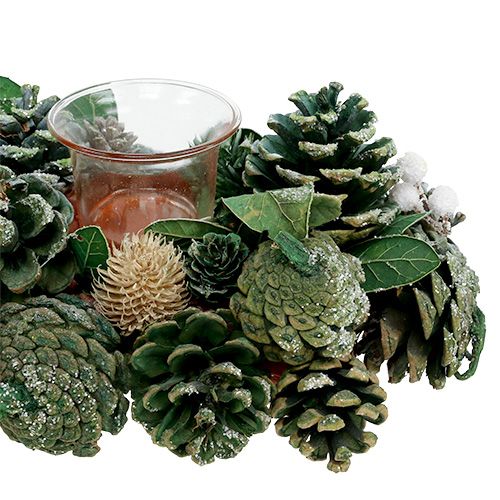 Floristik24 Arreglo de Adviento 45cm verde para 4 candelitas