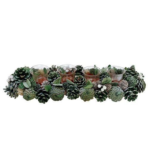 Floristik24 Arreglo de Adviento 45cm verde para 4 candelitas