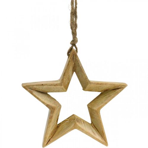 Estrella decorativa de Adviento de madera Estrella decorativa navideña Al. 14,5 cm