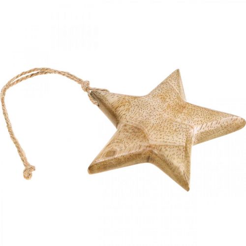 Artículo Decoración de Adviento, estrella de madera, estrella de decoración navideña H9cm 3 piezas