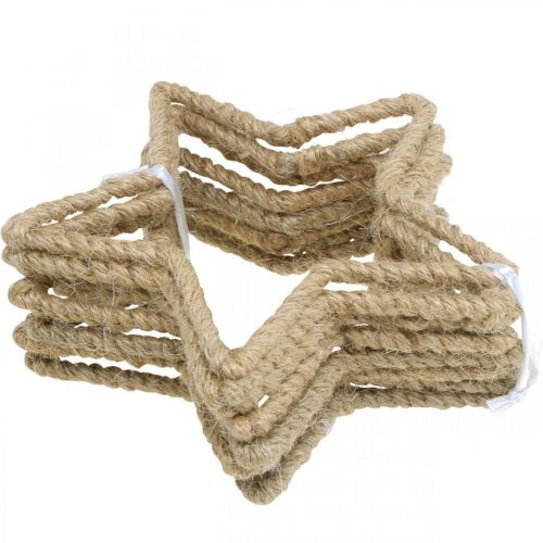 Artículo Decoración de Adviento, estrella decorativa navideña, estrella decorativa de yute W15,5cm 8 piezas