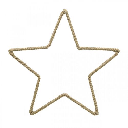 Floristik24 Decoración de Adviento, estrella decorativa navideña, estrella decorativa de yute L24,5cm 5 piezas