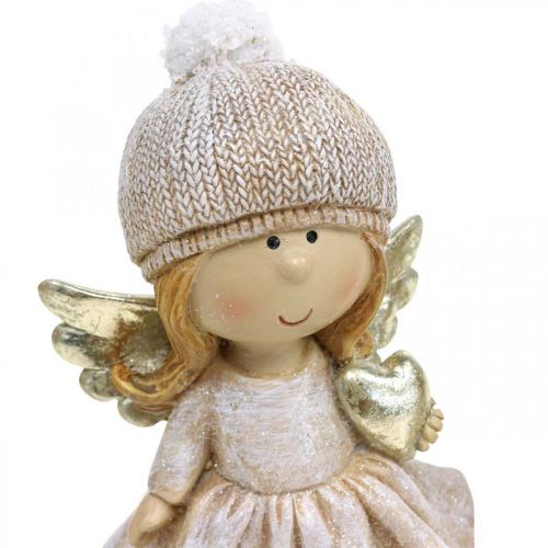 Floristik24 Decoración de adviento ángel navideño, figura corazón ángel H16.5cm 2pcs