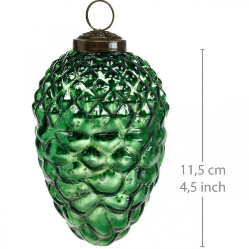 Floristik24 Decoración de Adviento, conos decorativos, frutas otoñales de cristal auténtico, aspecto antiguo Ø7cm H11.5cm 6ud