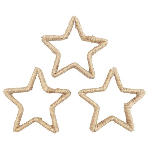 Artículo Decoración de Adviento Decoración navideña estrella estrella decorativa yute 13,5 cm 6 piezas