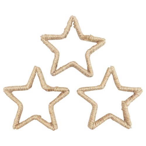 Floristik24 Decoración de Adviento Decoración navideña estrella estrella decorativa yute 13,5 cm 6 piezas