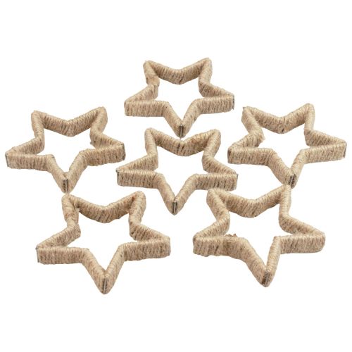 Floristik24 Decoración de Adviento Decoración navideña estrella estrella decorativa yute 13,5 cm 6 piezas