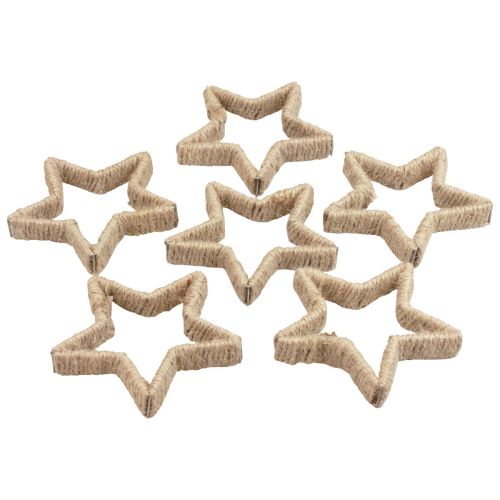 Artículo Decoración de Adviento Decoración navideña estrella estrella decorativa yute 13,5 cm 6 piezas