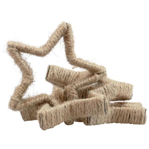 Floristik24 Decoración de Adviento Decoración navideña estrella estrella decorativa yute 13,5 cm 6 piezas