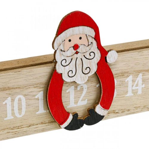 Floristik24 Calendario de adviento tira de adviento de madera deco adviento 48.5cm 3pcs