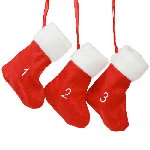 Artículo Calendario de adviento para llenar botas fieltro rojo blanco 155cm