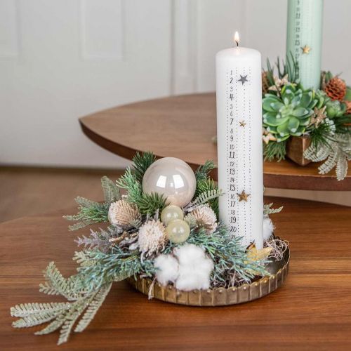 Calendario de Adviento Vela Pilar Blanco Vela Navidad 250/50mm
