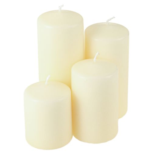 Velas de Adviento de diferentes alturas, color crema, 6/8/10/12 cm, 4 piezas