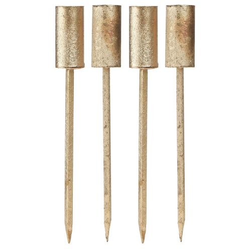 Artículo Portavelas de Adviento para velas de palo metal dorado Ø23mm 4ud