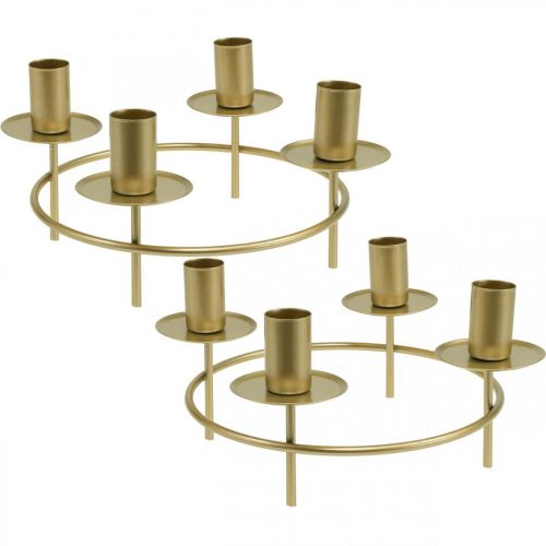 Vela anillo velas de barra portavelas oro Ø23cm H11cm 2pcs