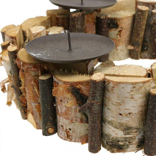 Floristik24 Corona de adviento decoración de abedul corona madera y ramas Ø32cm H8cm
