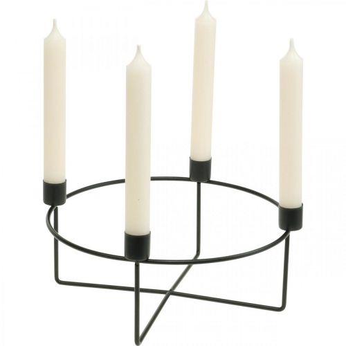 Artículo Candelero para 4 velas metal negro H11cm Ø24.5cm