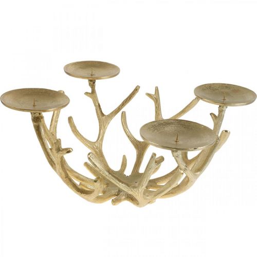 Floristik24 Corona de adviento candelabro de metal moderno asta dorada Ø49cm