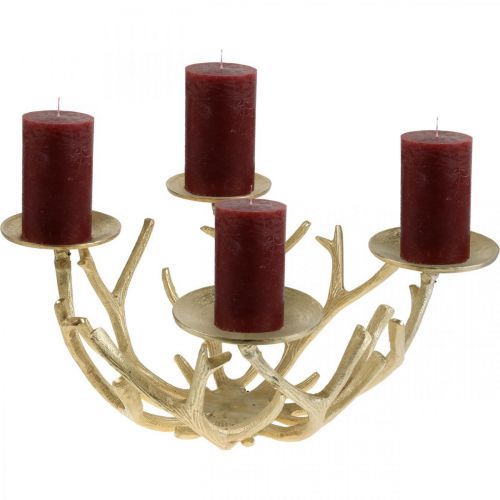 Floristik24 Corona de adviento candelabro de metal moderno asta dorada Ø49cm