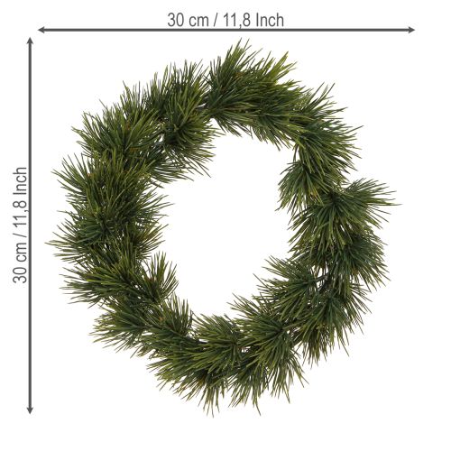 Floristik24 Corona de Adviento de pino artificial, decoración verde abeto, Ø30 cm