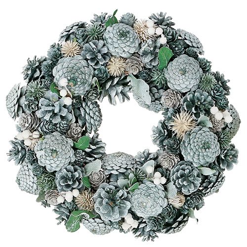 Corona de Adviento con conos verde Ø35cm | Floristik24.es