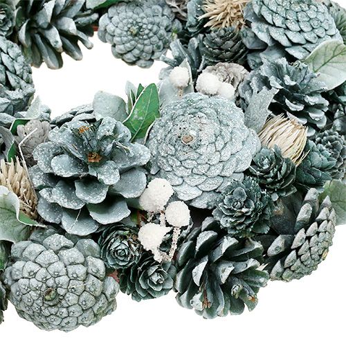 Corona de Adviento con conos verde Ø35cm | Floristik24.es