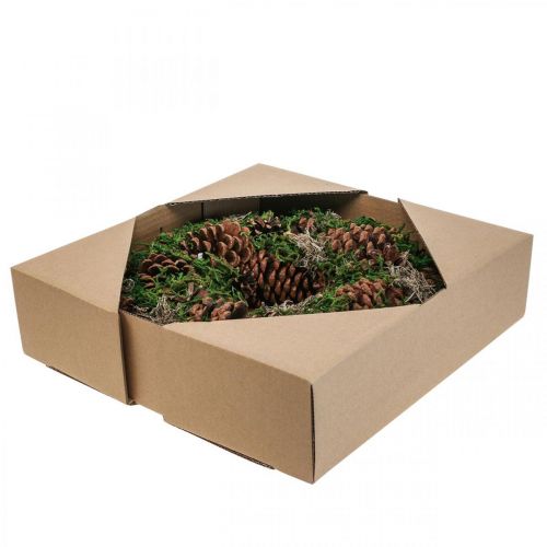Floristik24 Corona de adviento corona de puerta corona decorativa con conos musgo Ø30cm