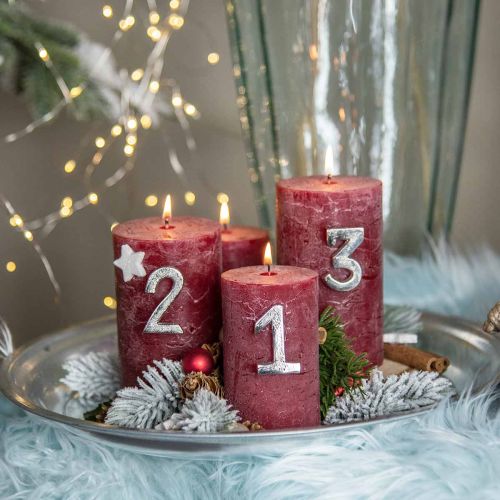 Floristik24 Números de Adviento Velas Vela Pin Números Adviento 4.5cm 4pcs