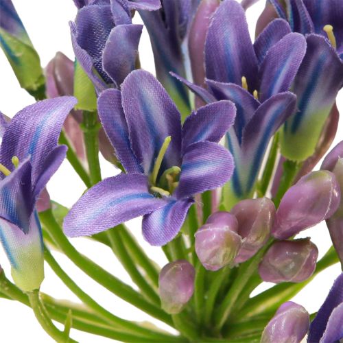 Artículo Agapanthus Lirio Africano Flores Artificiales Púrpura L75cm 2pcs