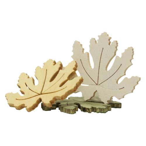 Artículo Decoración de mesa otoño decoración dispersa decoración de madera hoja de arce 4cm 72 piezas