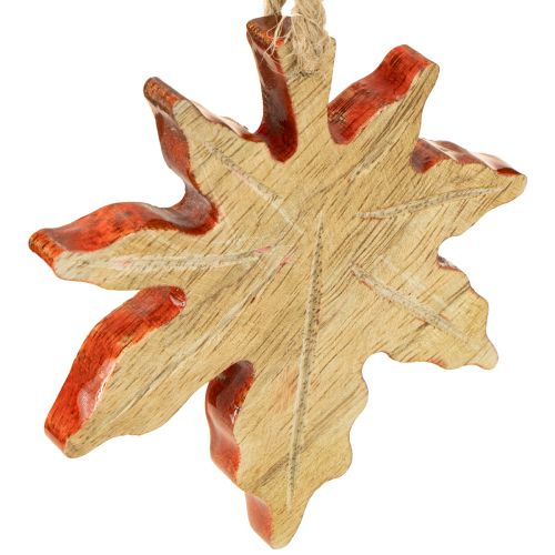 Floristik24 Decoración de madera de hoja de arce otoño verde rojo marrón H10cm 6 piezas