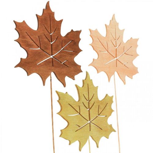 Artículo Estaca de jardín de otoño madera de hoja de arce AN9.5cm L31cm 12pcs